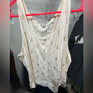 ⚡️Old Navy Cream and Gold Pineapple Tank Top